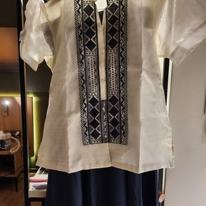 Women's Modern Filipinana Barong Skirt Set (US XL)